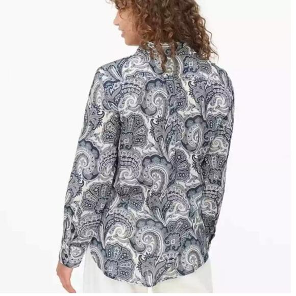 J.Crew Collection Classic Fit Ratti Midnight Paisley Button Down Shirt Size 6 - Picture 2 of 8